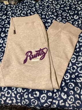Grey Runtz Sweatpant Joggers with Purple Script Logo